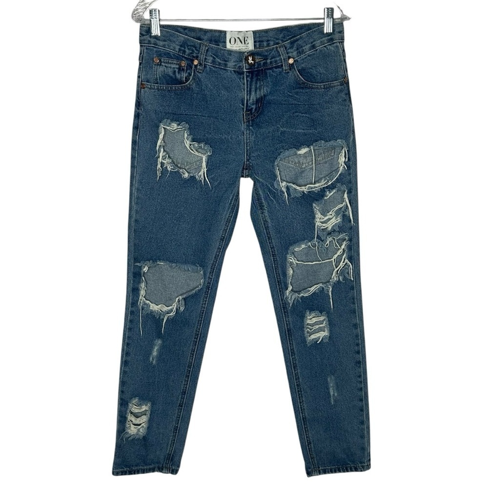 One Teaspoon Awesome Baggies Distressed Denim Relaxed Leg Jeans